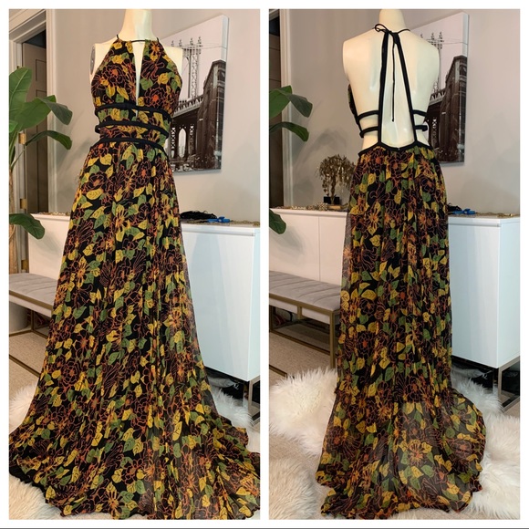 Ecote Dresses & Skirts - NEW Ecote backless strappy floral maxi black 6